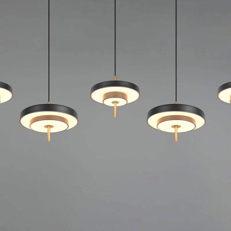 B-Ware Trio Lighting Pendelleuchte Hängelampe LED Keaton schwarz goldfarben dimmbar CCT