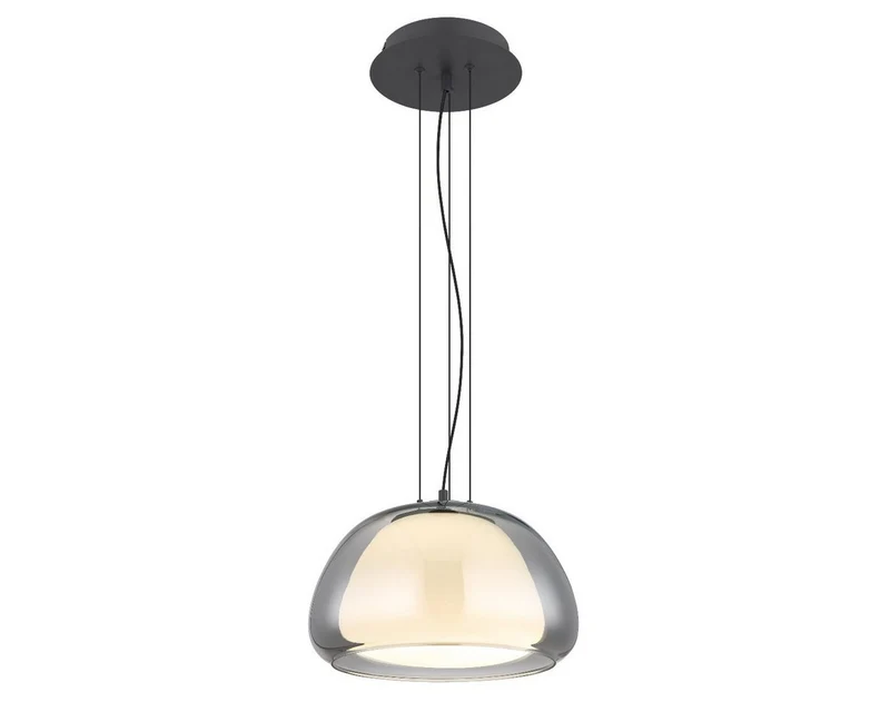 B-Ware Globo Pendelleuchte Haakon Hängelampe LED anthrazit rauchglas dimmbar Esszimmer