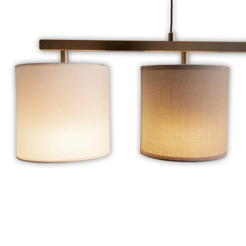 B-Ware Näve Hängelampe Pendelleuchte Lampe Tilde Textilschirme 4fl braun beige messing
