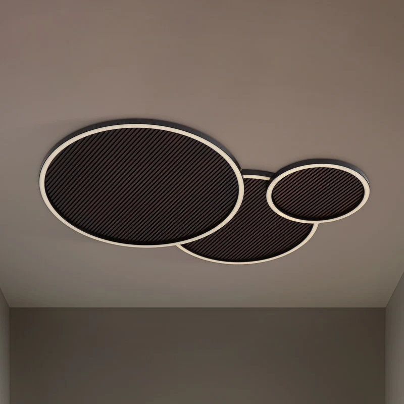B-Ware Lucande Deckenleuchte Lampe LED Orven schwarz holz dimmbar Eisen Holz 80cm 3000K
