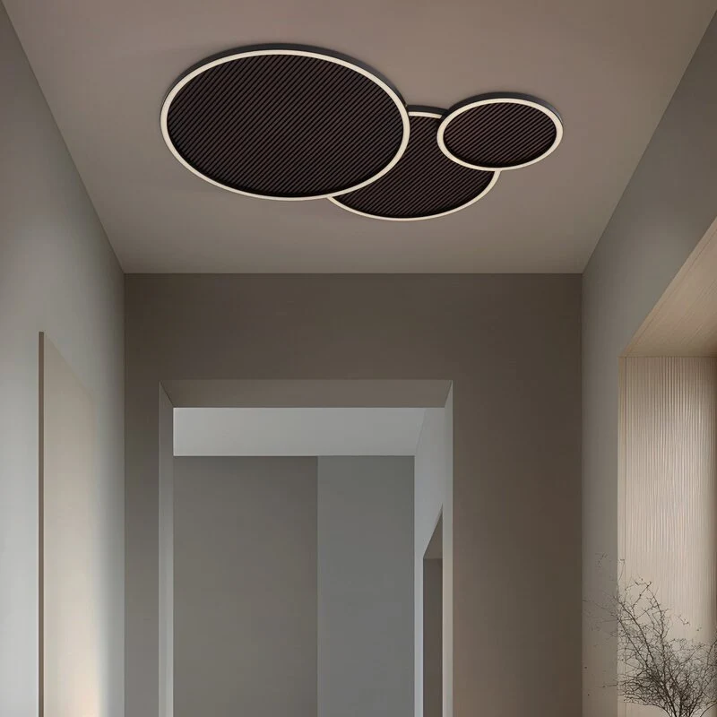 B-Ware Lucande Deckenleuchte Lampe LED Orven schwarz holz dimmbar Eisen Holz 80cm 3000K