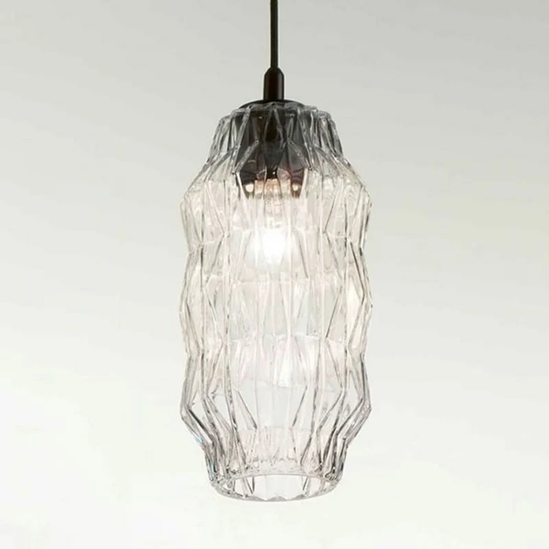 B-Ware Selène Hängeleuchte Pendelleuchte Glas transparent Origami Glasleuchte Glaslampe