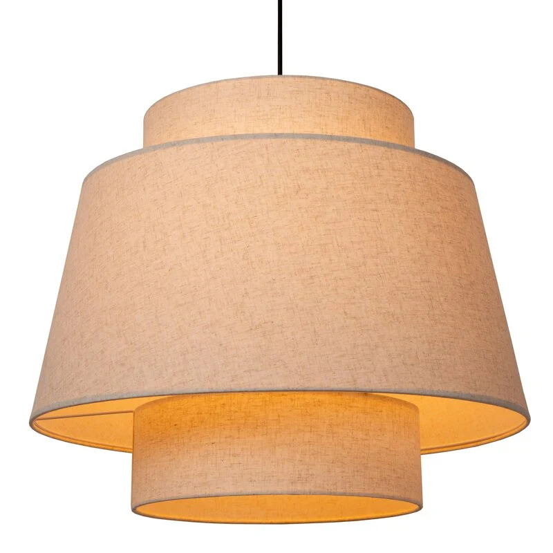 B-Ware Lucide Hängeleuchte Pendelleuchte Tribute Textil beige rund einflammig 60 cm842