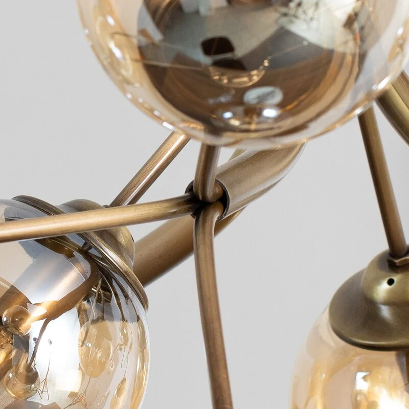 B-Ware Avonni Deckenleuchte Lampe Hängeleuchte AV-4286-12E Antikgold Ø80cm 12-flg