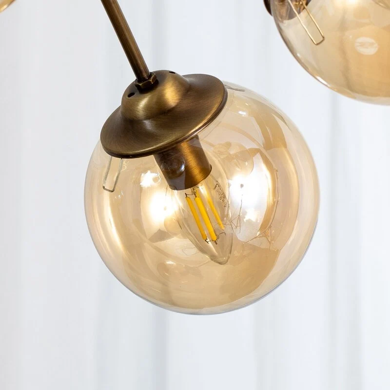 B-Ware Avonni Deckenleuchte Lampe Hängeleuchte AV-4286-12E Antikgold Ø80cm 12-flg
