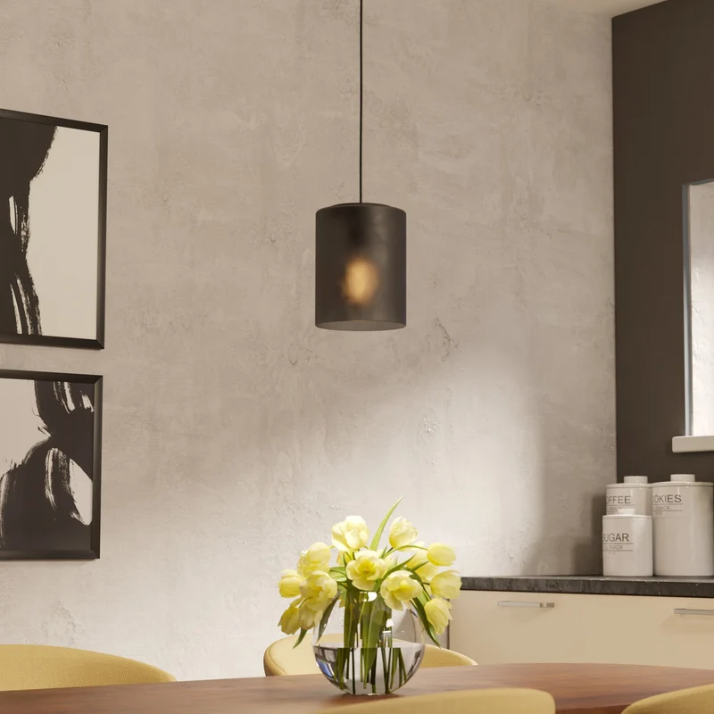 B-Ware eglo Pendelleuchte Hängelampe Glas rauchgrau transparent Colomera Leuchte Licht