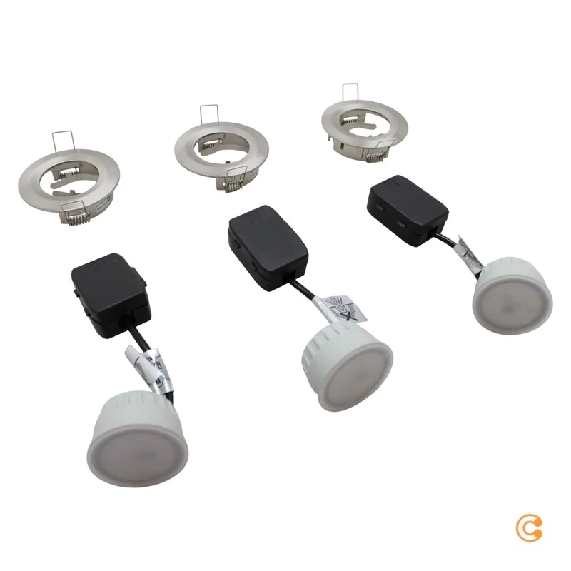 B-Ware Paulmann Einbauspot Deckenspot LED Nova Coin dimmbar stahl Aluminium 3er-Set
