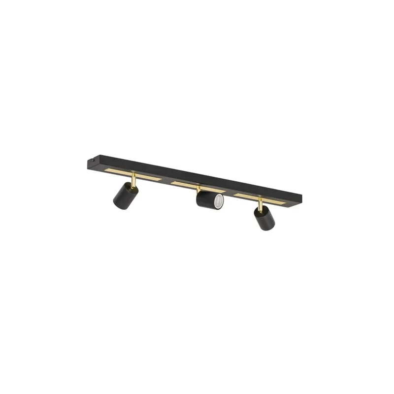 B-Ware Deckenstrahler Rodez Deckenspot Strahler schwarz gold Stahl 3-flammig GU10 LED