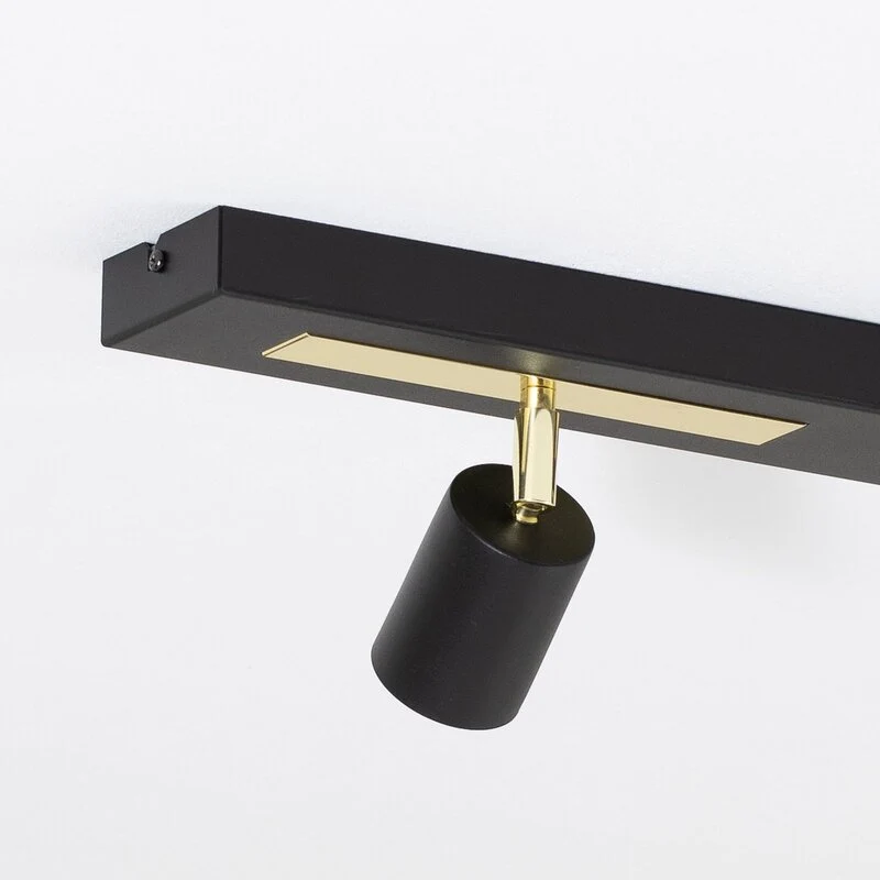 B-Ware Deckenstrahler Rodez Deckenspot Strahler schwarz gold Stahl 3-flammig GU10 LED
