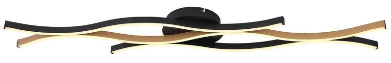 B-Ware Globo Deckenleuchte Deckenlampe GERONIMO LED schwarz Holz Wohnraum 108 x 18 cm