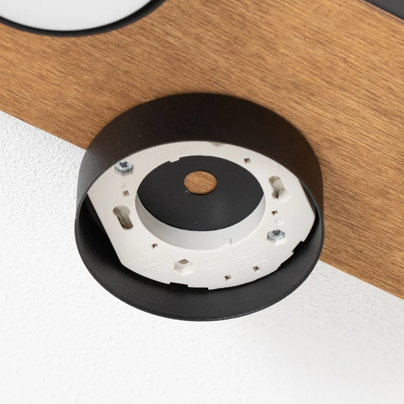 B-Ware Envostar Deckenleuchte Lampe Holz schwarz Stahl Laurent 4 flammig austauschbar