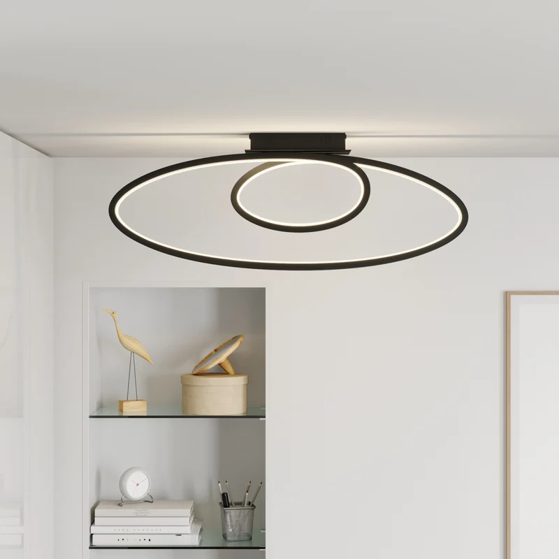 B-Ware Lucande Deckenleuchte Deckenlampe LED Bronwyn anthrazit weiß dimmbar Lampe