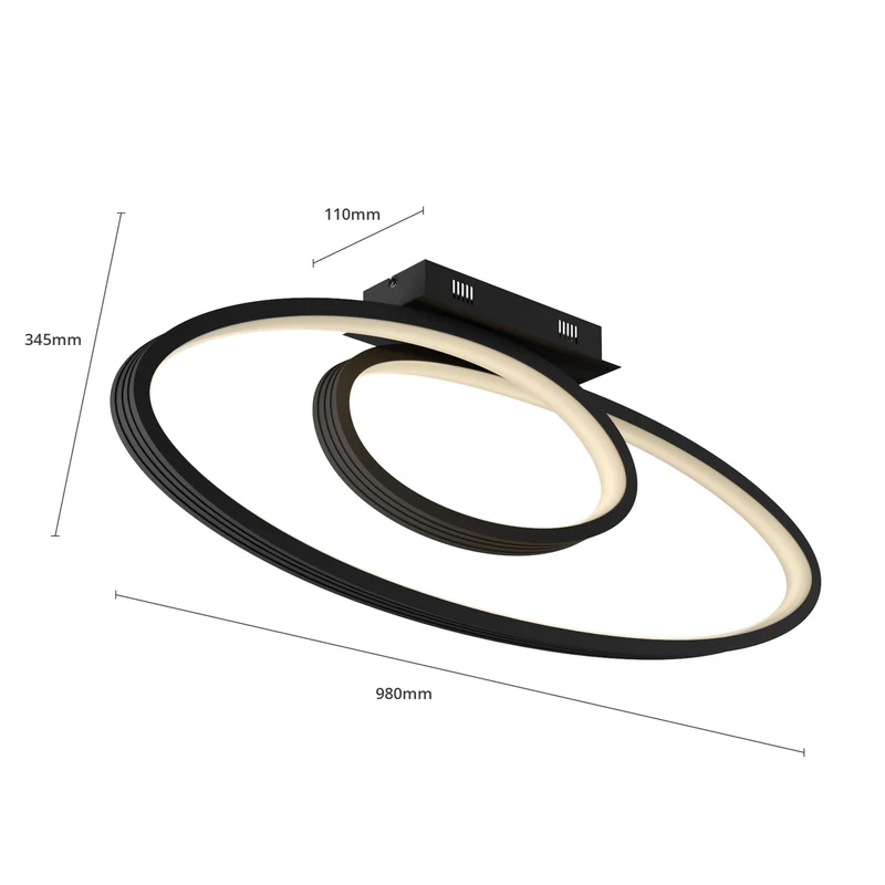 B-Ware Lucande Deckenleuchte Deckenlampe LED Bronwyn anthrazit weiß dimmbar Lampe