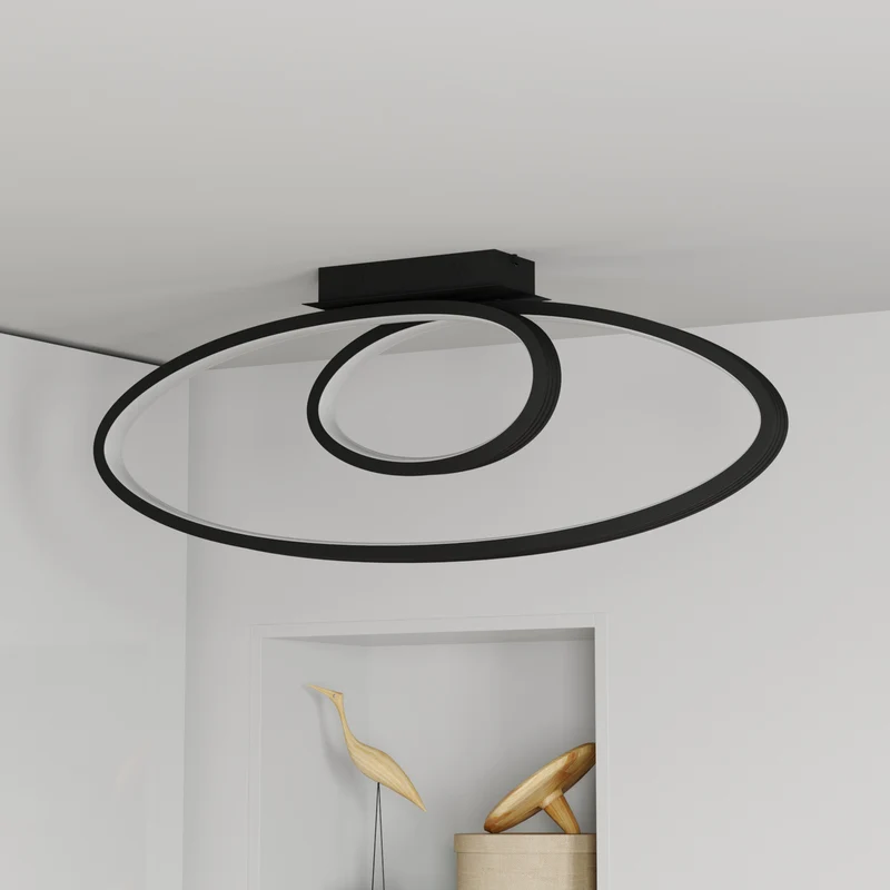 B-Ware Lucande Deckenleuchte Deckenlampe LED Bronwyn anthrazit weiß dimmbar Lampe