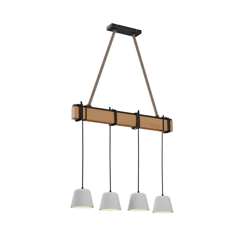 B-Ware Lucande Hängeleuchte Pendelleuchte Holzlampe E14 schwarz eiche