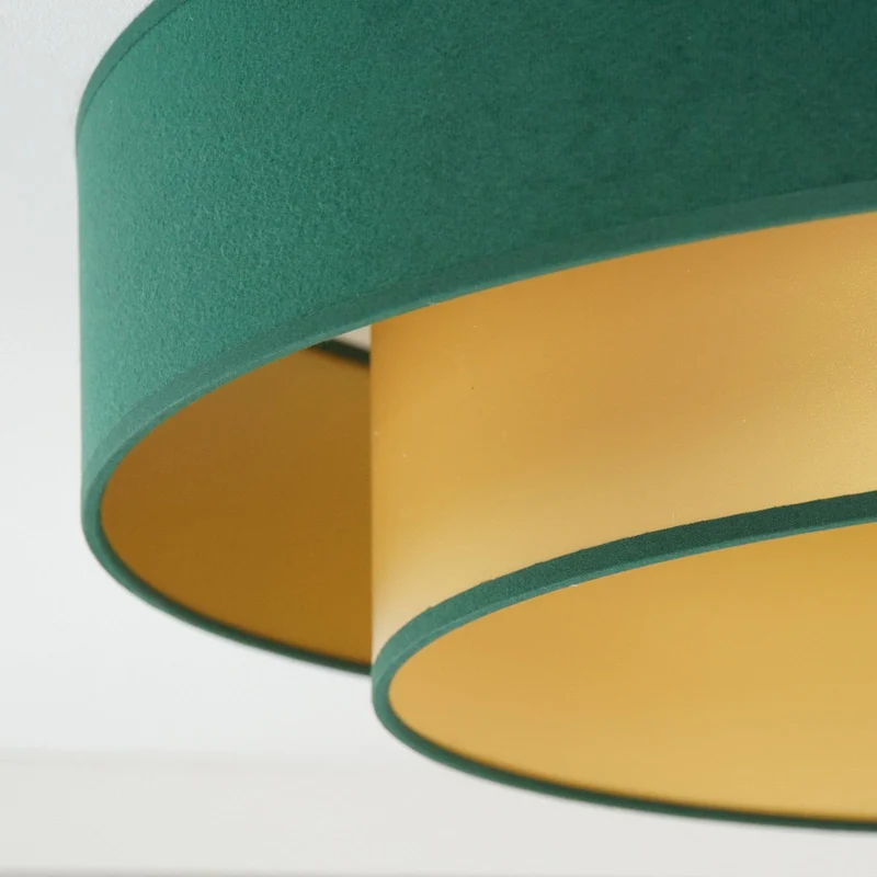 B-Ware Deckenlampe Lampe LED Luneta Fernbedienung Samt dunkelgrün gold Deckenleuchte380