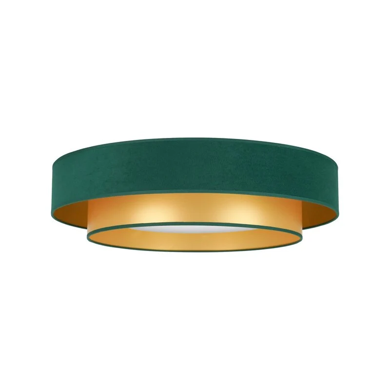 B-Ware Deckenlampe Lampe LED Luneta Fernbedienung Samt dunkelgrün gold Deckenleuchte380