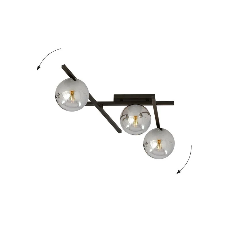 B-Ware EMIBIG Deckenlampe Smart schwarz/grafit 3-flammig Deckenleuchte Leuchte Lampe