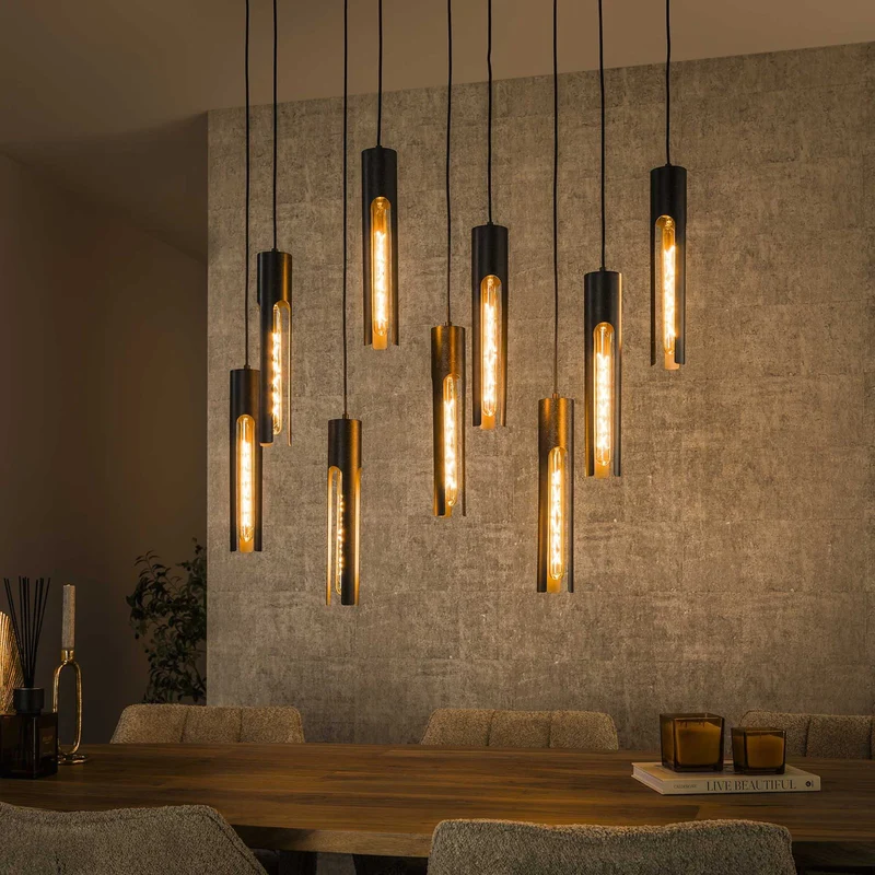 B-Ware Zijlstra Hängeleuchte Pendelleuchte Tube Deckenlampe 100x18cm Metall 9-flammig