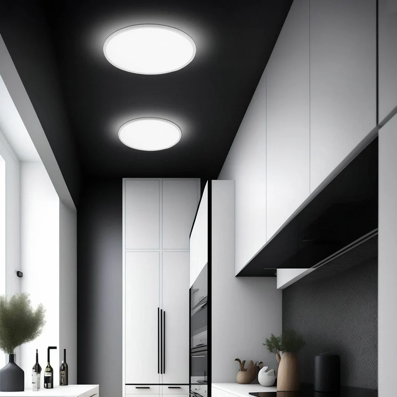 B-Ware TK Lighting LED Panel Deckenleuchte Lampe Aqua rund 30 cm weiß Metall Kunststoff