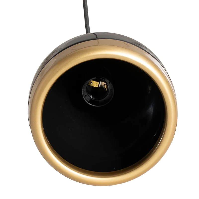 B-Ware Hängeleuchte Yildo Pendelleuchte Rondell schwarz gold Metall 5-flammig E27 LED