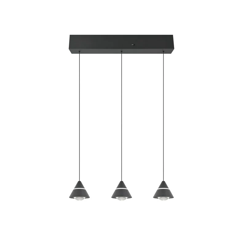 B-Ware Trio Pendelleuchte Hängelampe LED Schwarz ROMEO Höhenverstellung CCT 3-flammig