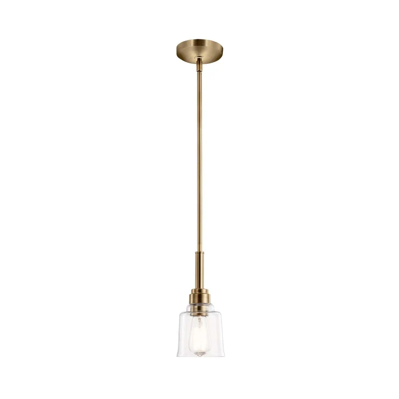 B-Ware Kichler Pendelleuchte Hängeleuchte Aivian messing Stahl Glas transparent E27 LED