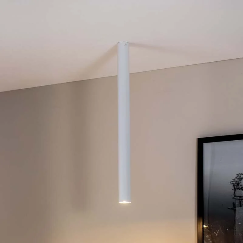 B-Ware Deckenstrahler Lampe Strahler Tecno 1XXL Stahl weiß GU10 LED dimmbar 80 cm