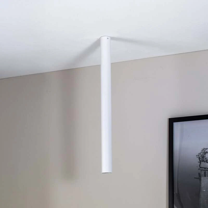 B-Ware Deckenstrahler Lampe Strahler Tecno 1XXL Stahl weiß GU10 LED dimmbar 80 cm