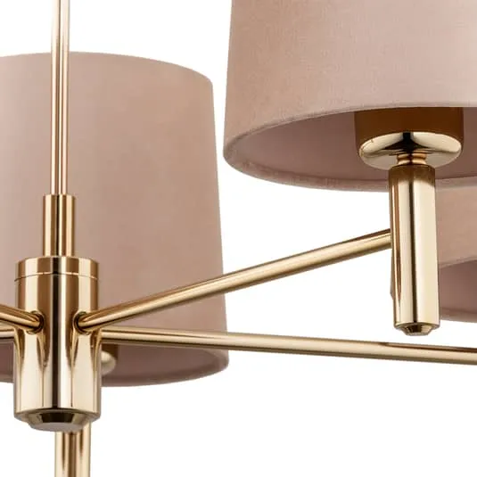 B-Ware Euluna Kronleuchter Polo 5-flg. beige messing dunkel Deckenlampe Deckenlampe