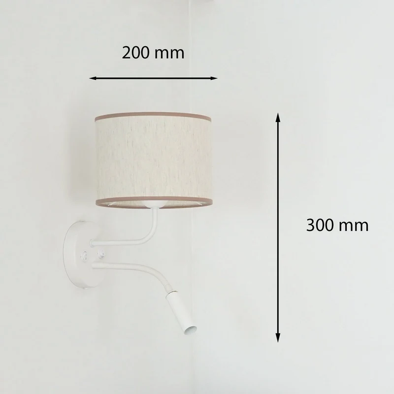 B-Ware Duolla Wandleuchte Lampe Roller Wandlampe Licht Leselicht Baumwolle rohweiß weiß