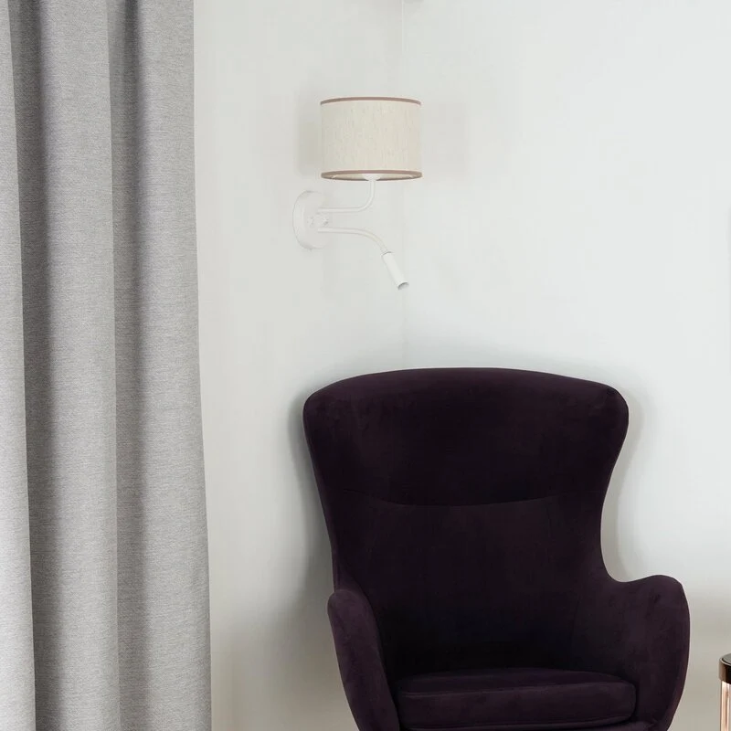 B-Ware Duolla Wandleuchte Lampe Roller Wandlampe Licht Leselicht Baumwolle rohweiß weiß