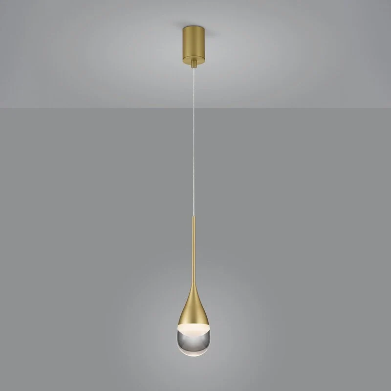 B-Ware Helestra Hängeleuchte Pendelleuchte LED gold matt Glas Aluminium transparent