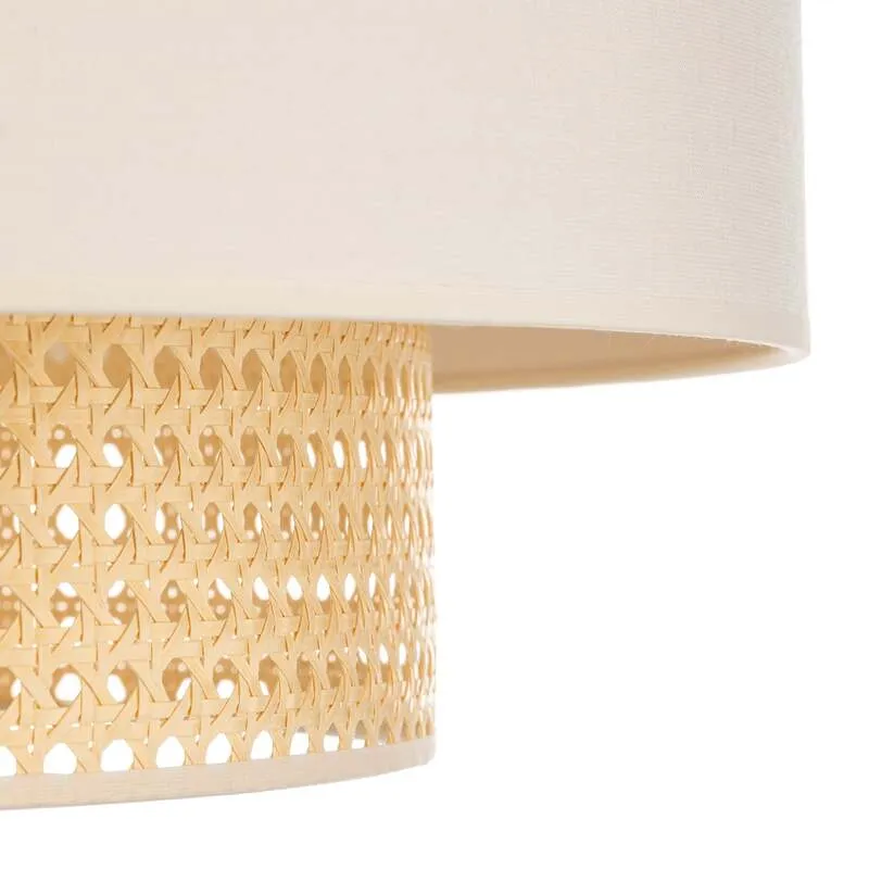 B-Ware Duolla Deckenleuchte Hängelampe Boho Rattanlampe creme weiß 60cm SIEHE TEXT/FOTO