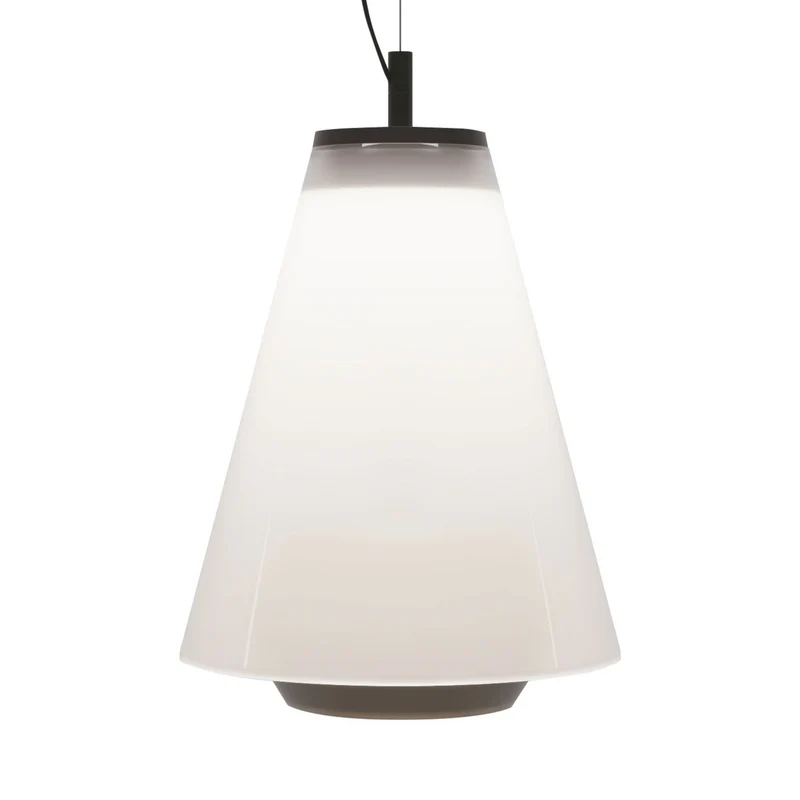 B-Ware Prandina Pendelleuchte Hängelampe Shuttle schwarz Glas opal Aluminium weiß