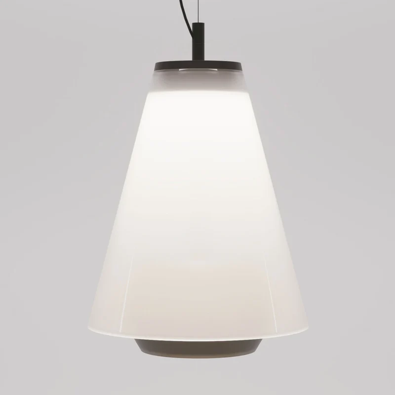 B-Ware Prandina Pendelleuchte Hängelampe Shuttle schwarz Glas opal Aluminium weiß