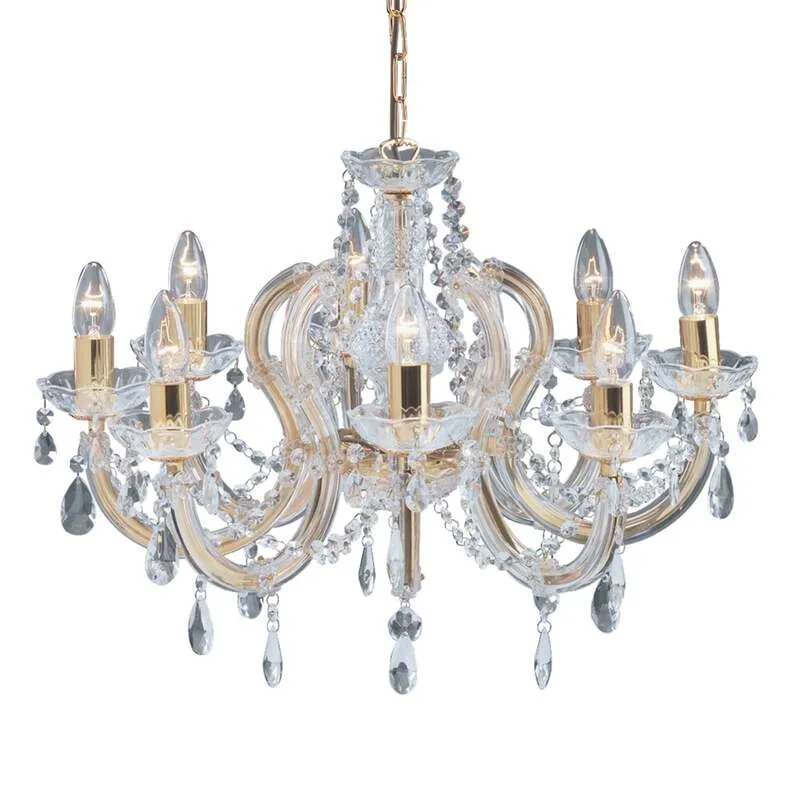B-Ware Searchlight Kronleuchter Marie Therese Deckenlampe Lampe messing 8-flammig