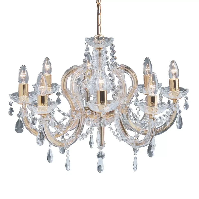 B-Ware Searchlight Kronleuchter Marie Therese Deckenlampe Lampe messing 8-flammig