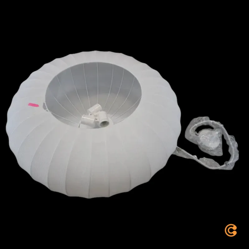 C-Ware Lindby Hängeleuchte Pendelampe Helin weiß Textil Ø 70 cm 3 x E27 LED Leuchte742