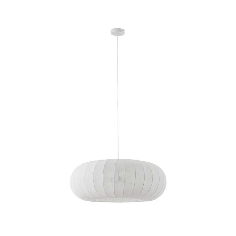 C-Ware Lindby Hängeleuchte Pendelampe Helin weiß Textil Ø 70 cm 3 x E27 LED Leuchte742