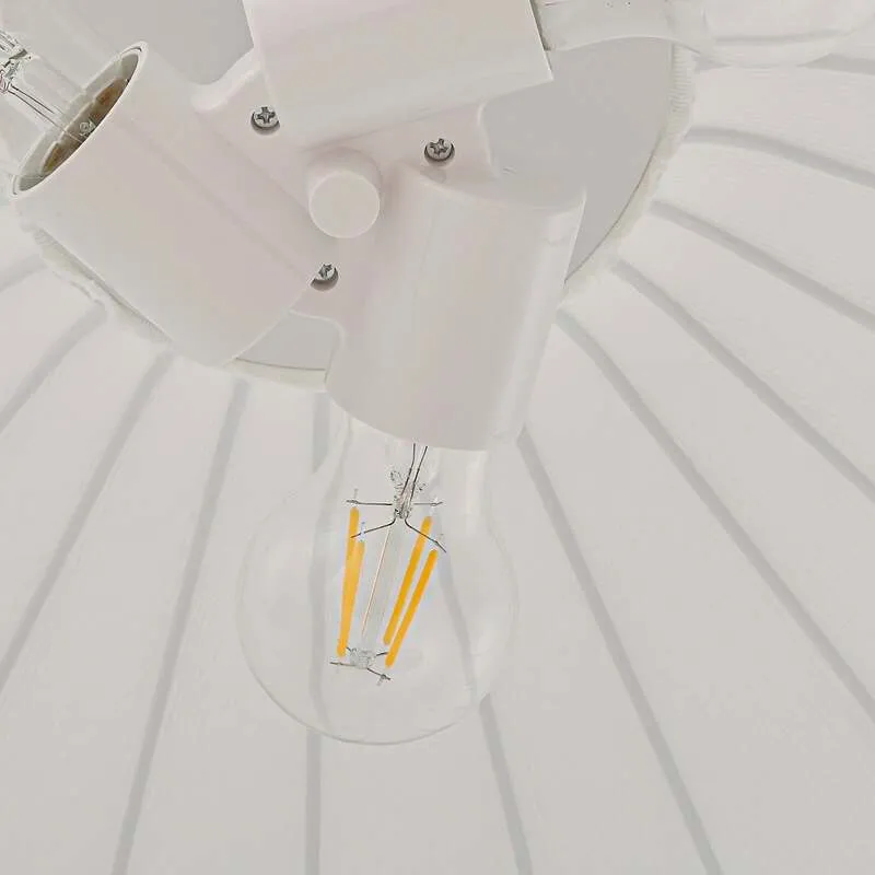 C-Ware Lindby Hängeleuchte Pendelampe Helin weiß Textil Ø 70 cm 3 x E27 LED Leuchte742