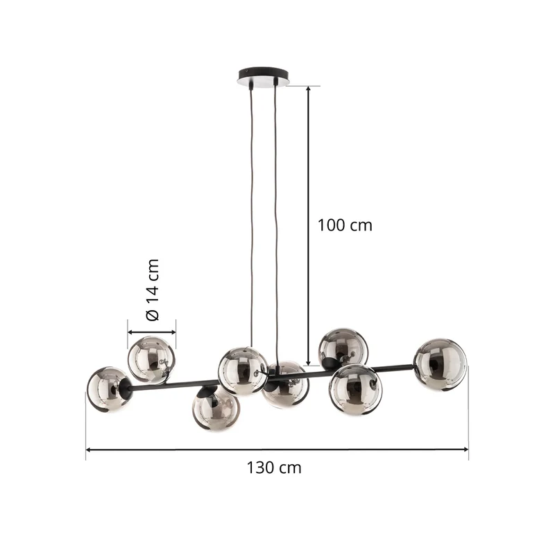 B-Ware Glassy Pendelleuchte Hängeleuchte Lampe Glas schwarz graphit E14 Wohnzimmer