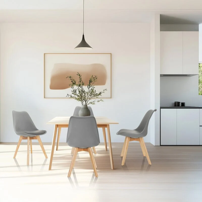 B-Ware hjh OFFICE Besucherstuhl Schalenstuhl SCANDI Esszimmerstuhl Kunststoff grau 4er