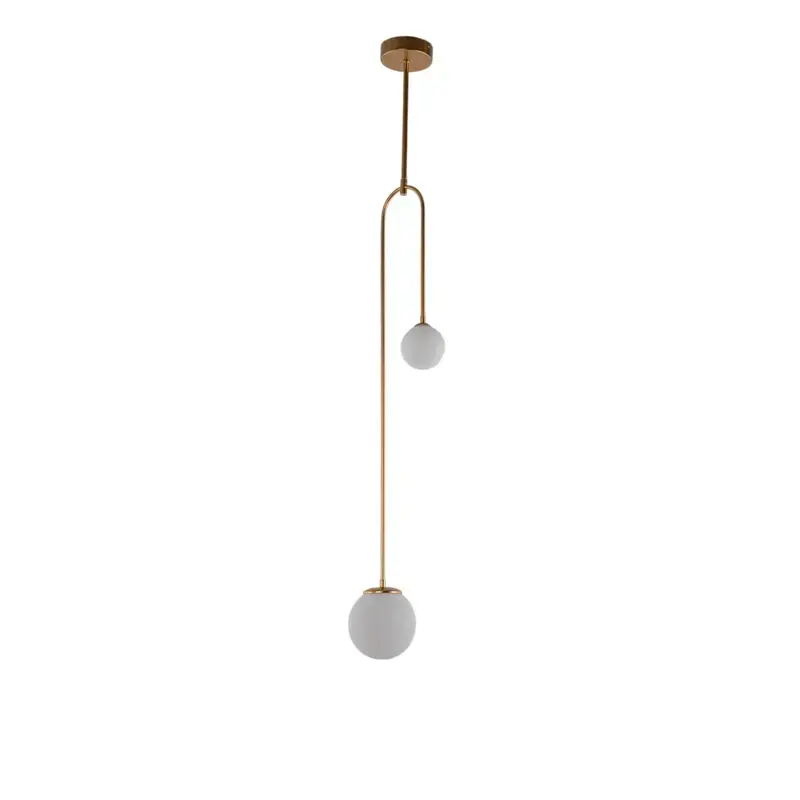 B-Ware Hängeleuchte AV-1897-2BSA 2 Glaskugeln gold Hängelampe Pendelleuchte Lampe 907