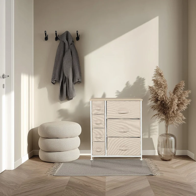 B-Ware hjh LIVING FOLDRESS B - Kommode Sidebaord Schubladenkommode Möbel Schrank Beige