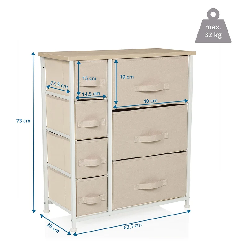 B-Ware hjh LIVING FOLDRESS B - Kommode Sidebaord Schubladenkommode Möbel Schrank Beige