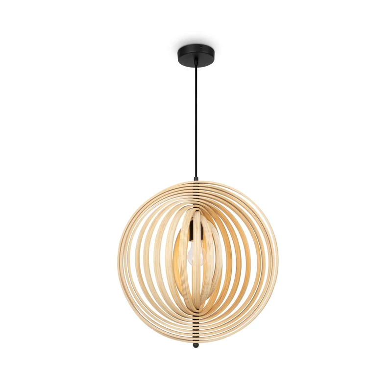 B-Ware Maytoni Hängeleuchte Pendelleuchte Roots Deckenlampe Kugelform Holz Ø50cm