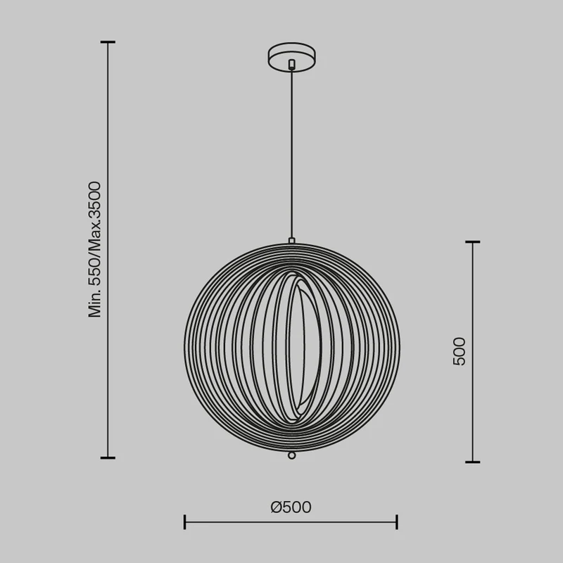B-Ware Maytoni Hängeleuchte Pendelleuchte Roots Deckenlampe Kugelform Holz Ø50cm
