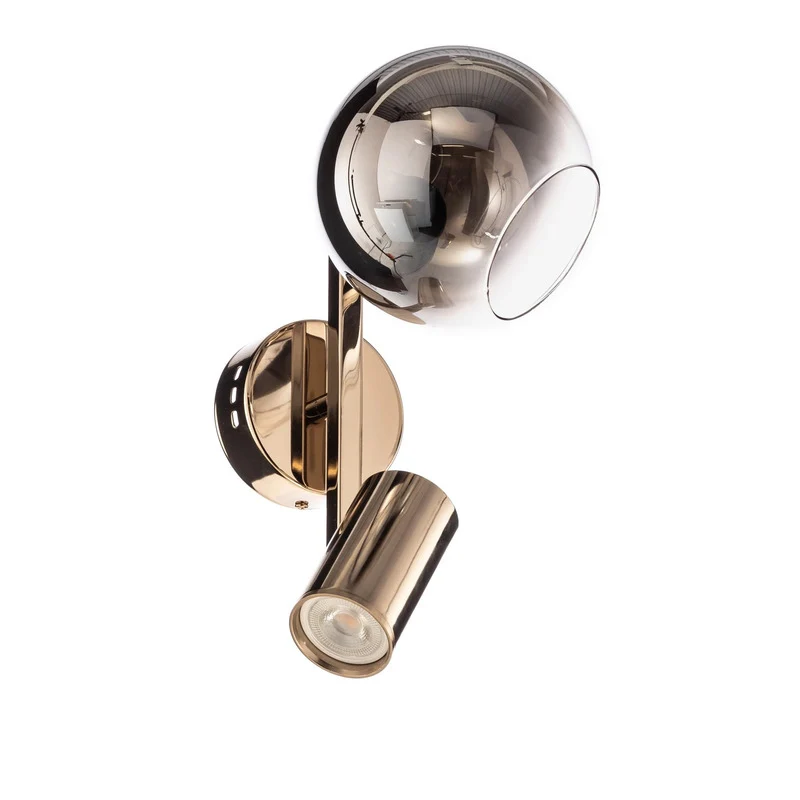 B-Ware Wandleuchte Zerde 1+1 Wandlampe gold Metall Leuchte Lampe 2 flammig LED