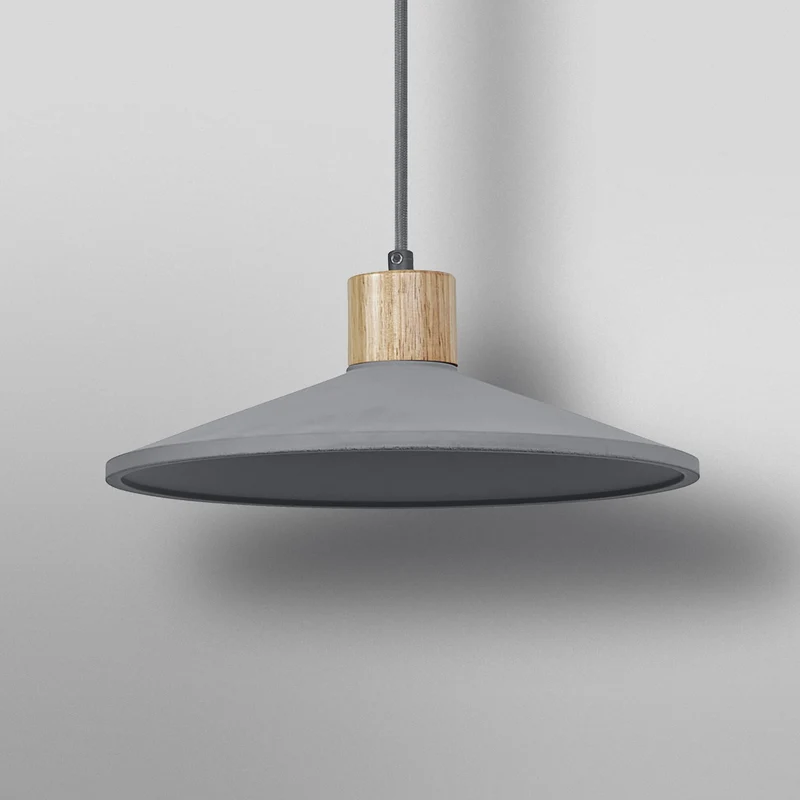 B-Ware OSRAM Hängeleuchte Pendelleuchte CONCRETE WOOD Ø32cm grau holz Beton Lampe E27